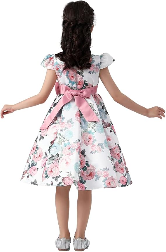 Cichic Elegant Girls Dress Special Occasion Satin Gowns for 2-10Years Kid - Image 2