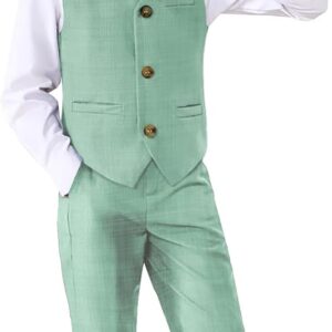 Nwada Boys Suit Set Formal Dress Shirt with Bow Tie, Slim Vest and Pants Toddler Boy Clothes Suits