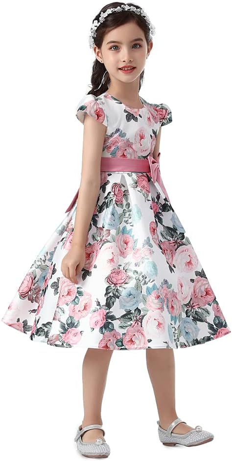 Cichic Elegant Girls Dress Special Occasion Satin Gowns for 2-10Years Kid