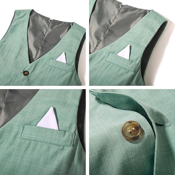 Nwada Boys Suit Set Formal Dress Shirt with Bow Tie, Slim Vest and Pants Toddler Boy Clothes Suits - Image 3