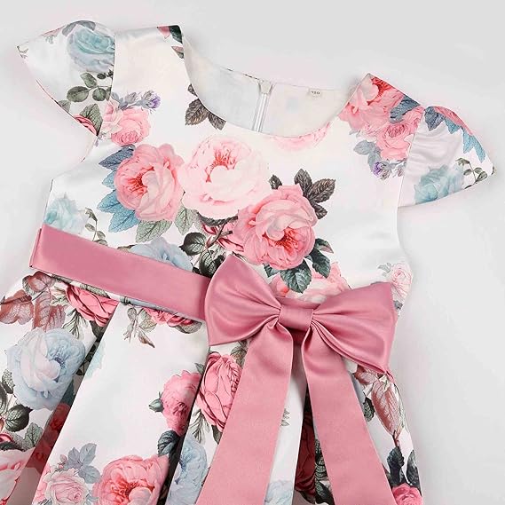 Cichic Elegant Girls Dress Special Occasion Satin Gowns for 2-10Years Kid - Image 4